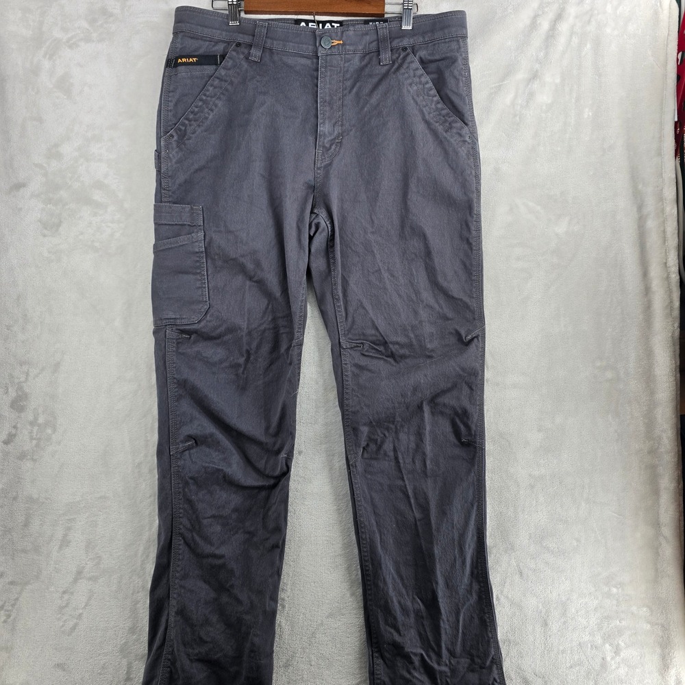 Ariat Rebar M4 Low Rise Boot Cut Gray Work Pants Men's‎ Size 35x36